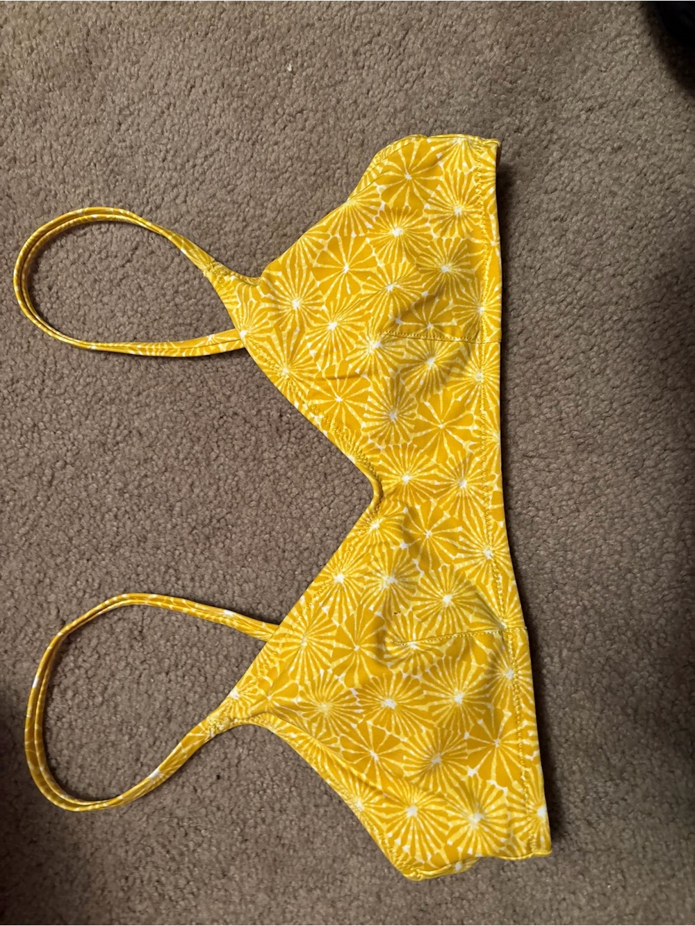 American Eagle Outfitters Yellow Floral Bikini Top